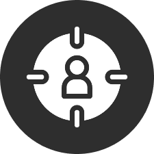 Person icon inside a target symbol.